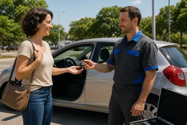 Profissional abrindo um carro com ferramentas de chaveiro em Araucária.